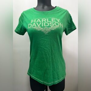 Bright Green Harley-Davidson Women's Short Sleeve Tee Shirt Size Small NWOT